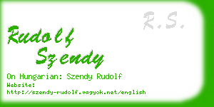 rudolf szendy business card